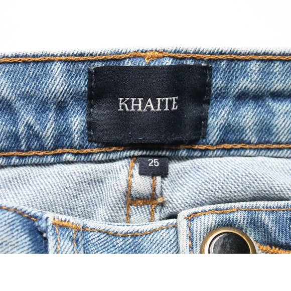 KHAITE Benny Faded High-Rise Kick-Flare Jeans 26" / Size 25 / Vintage Blue - Picture 10 of 11
